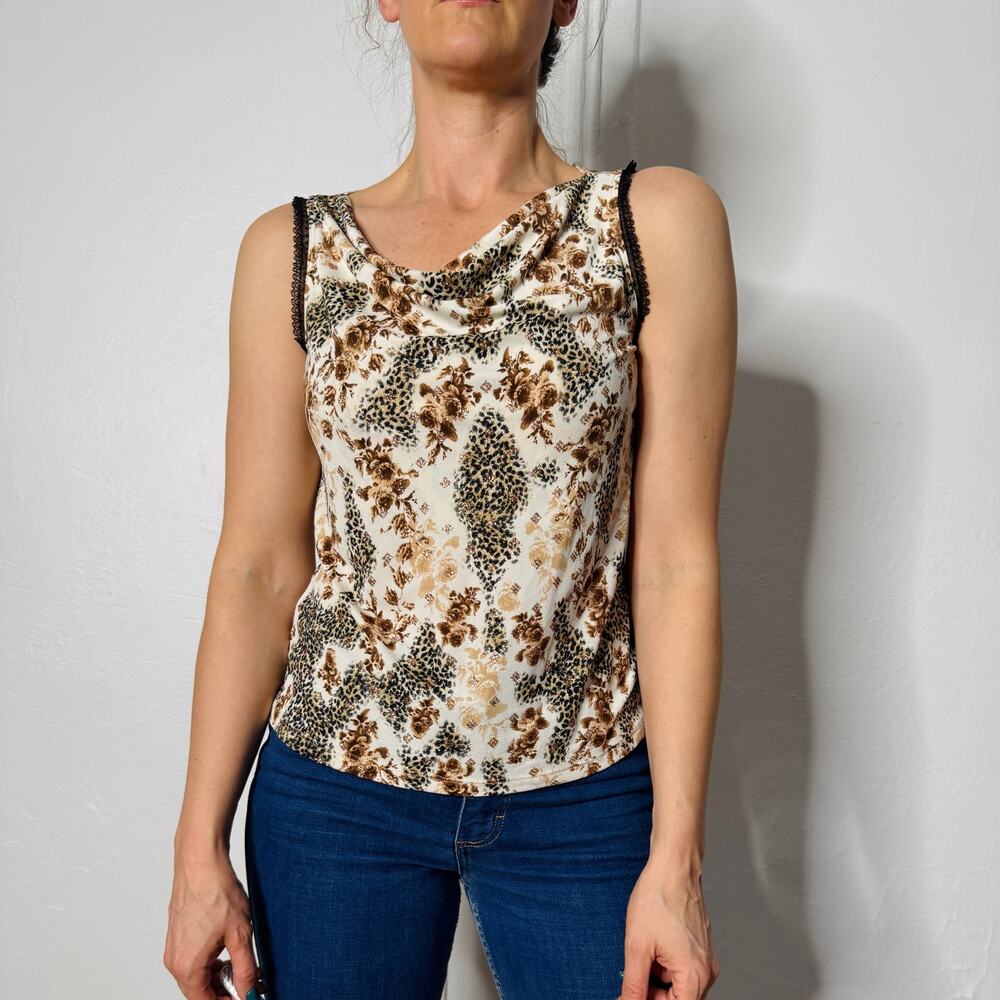 90s B&J Animal‎ Print copper Rose Tank Size M